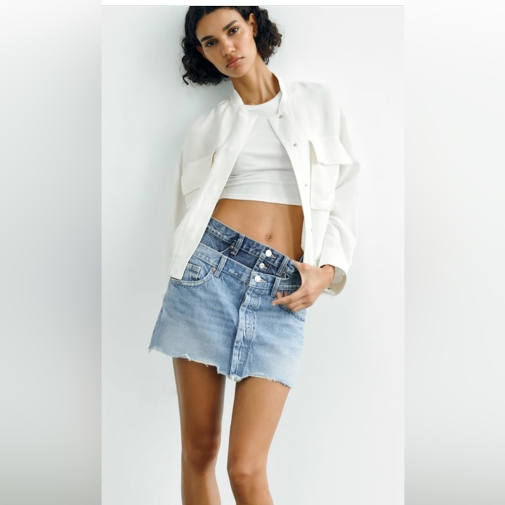 Zara TRF denim mini skirt